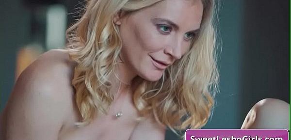  Sensual hot lesbian blonde babes Mona Wales, Nikki Peach licking nipples and making out tender for intense orgasms